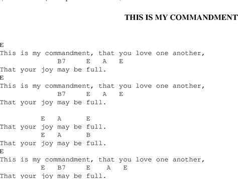 This Is My Commandment Christian Gospel Song Lyrics And Chords