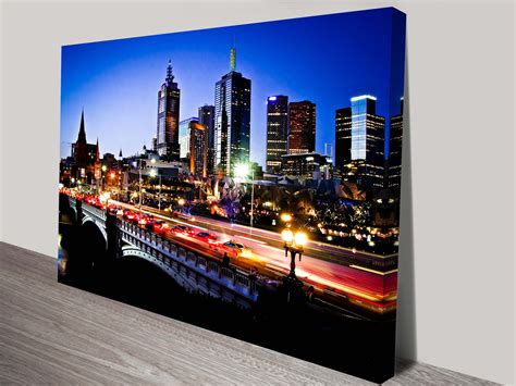 Buy A Melbourne By Night Print On Canvas Online Gallery Sale Australia