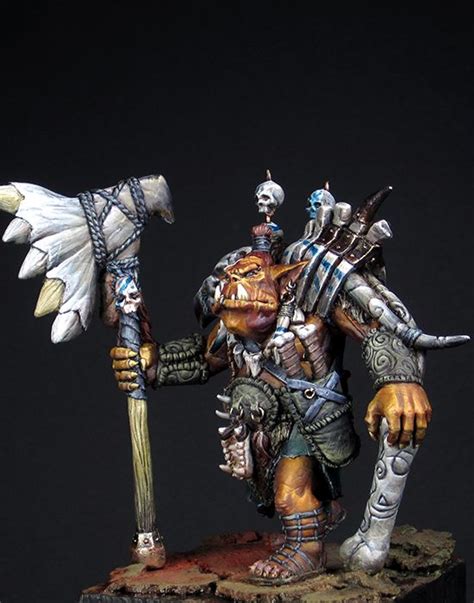 New Unassembled Mm Axe Orc Leader Ancient Mm Figure Resin Kit