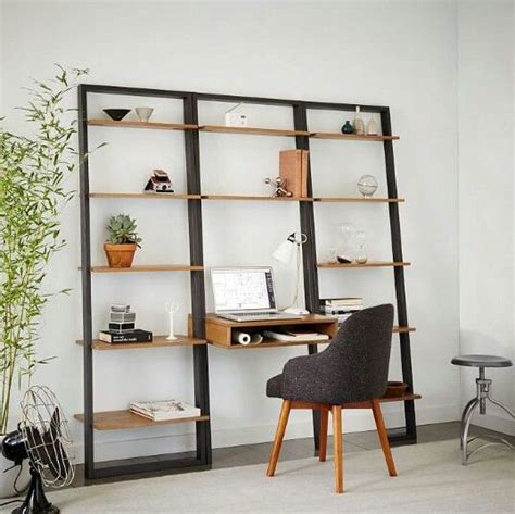 Small Office Desk With Shelving Ladder Shelf Shelves Wall Storage