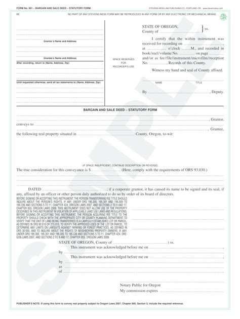 Bargain And Sale Deed Oregon Pdf Fill Online Printable Fillable