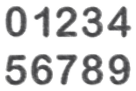 Premium Vector Set Of Halftone Dots Numbers