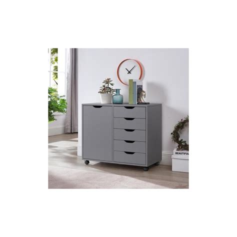 Naomi Home Amy 5 Drawer Office Storage Cabinet With Shelves 11499
