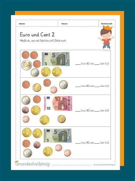 Auf der einen seite werden vergleichen (größer/kleiner); Euro und Cent