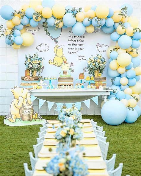 The Sweetest Winnie The Pooh Party 💙💛 B Surprise Baby Shower Disney
