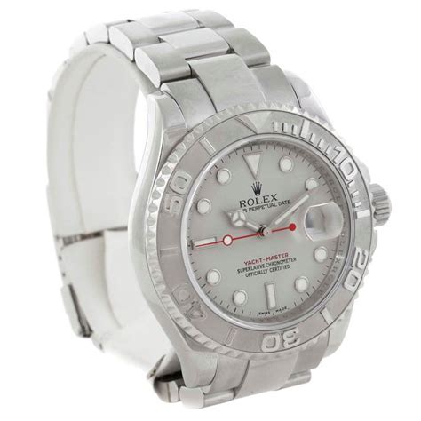 Rolex Yachtmaster Stainless Steel Platinum Mens Watch 16622