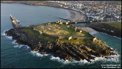 Aerial View Of Peel Castle Isle Of Man 12122