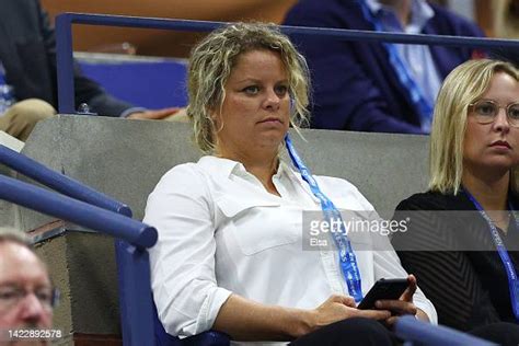 Kim Clijsters Looks On During The Mens Singles Final Match Between