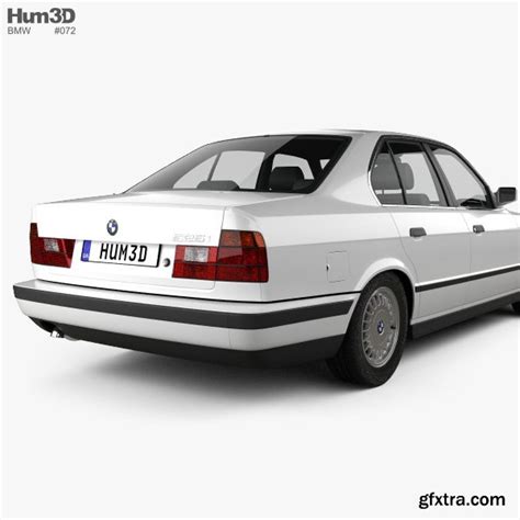 Bmw 5 Series Sedan E34 1993 3d Model Gfxtra