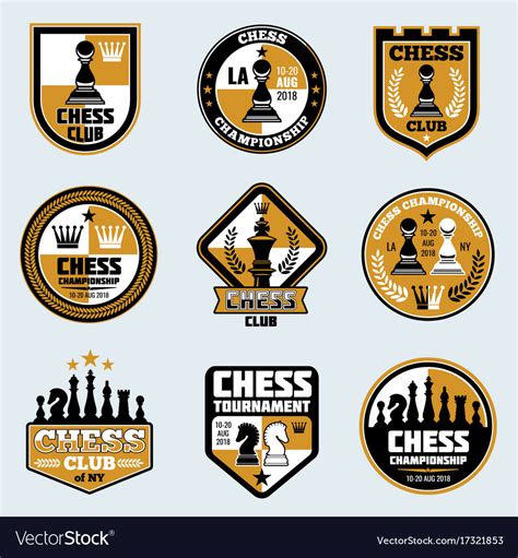 Chess Club Labels Business Strategy Logos Vector Image