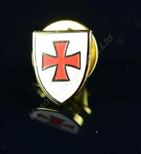 Lapel Pin Knight Templar Cross On White Shield Masonic Supply Shop