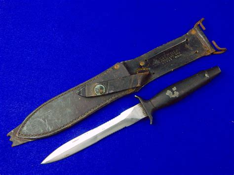 Rare Us 1977 Gerber Mk2 Commando Fighting Knife Black Handle W Sheath