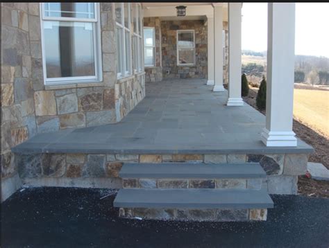 Porch Blue Stone Front Porch Stone Steps Stone Porches Front Steps