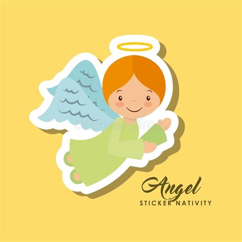 Angel Sticker Nativity Stock Vector Illustration Of Happy