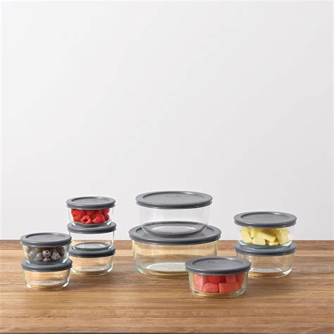 Simply Store 20 Piece Set With Gray Lids Pyrex