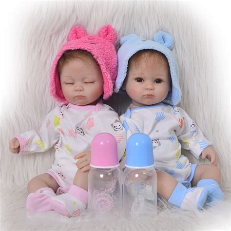 New 17 Inch Twins Reborn Baby Doll Soft Silicone Baby Alive Dolls Boy