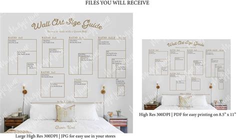 Wall Art Size Guide Printable Image Size Guide For Print Etsy Wall