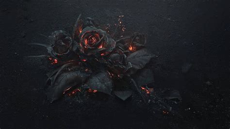 Wallpaper 2560x1440 Px Fire Flowers Gothic Rose 2560x1440