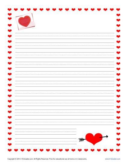 Valentine Writing Paper Free Printable