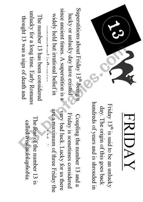 10 Friday The 13th Worksheets