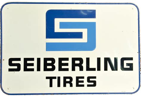 Seiberling Tires Embossed Self Framed Tin Sign