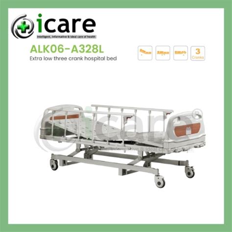 Aolike Extra Low Manual 3 Cranks Hospital Bed Alk06 A328l Pls