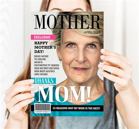 Custom Mothers Day Magazine Cover Ts For Grandma Printable A4 Magazine Cover Unique