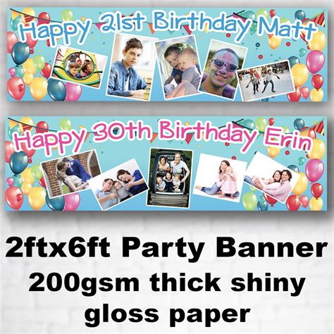 Ftx Ft Birthday Banner Personalized Photo Th Photo Adults Etsy