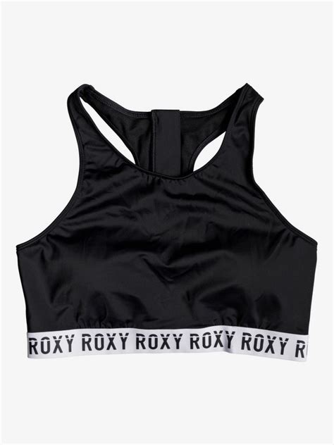 Roxy Fitness Crop Top Bikini Top For Women Roxy
