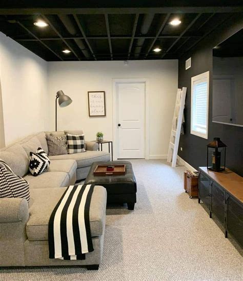 The Top 51 Low Basement Ceiling Ideas Next Luxury Basement Living Rooms Low Ceiling