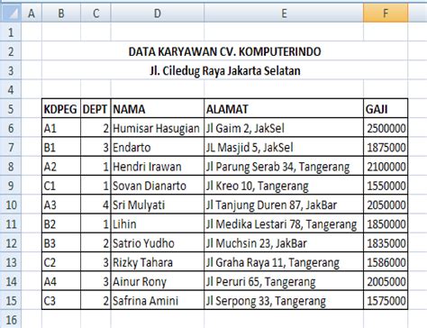 Contoh Format Data Karyawan Excel News Update Riset