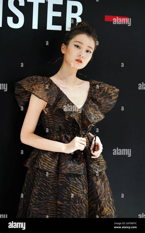 Chinese Actress Qiao Xin Also Known As Bridgette Qiao Attends A Press