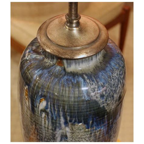 Circa 1950s Rookwood Blue Glazed Pottery Lamp Whitehall Antiques Ruby Lane