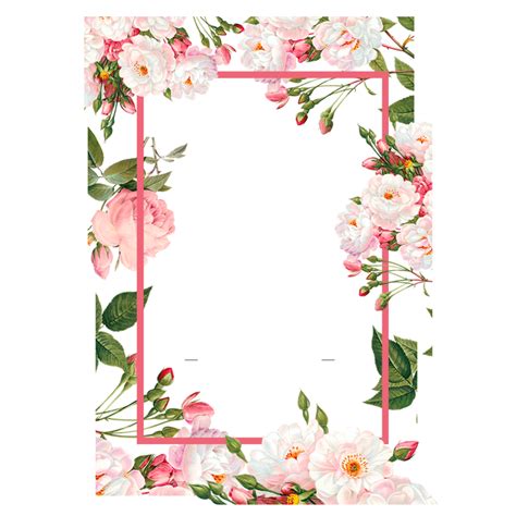 Pink Flower Frame Border Clip Art