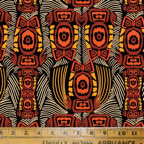 African Tribal Fabric Print In Earth Color Textile Print Etsy