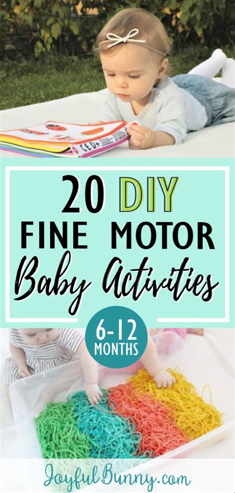 20 Diy Fine Motor Baby Activities 6 12 Months Joyful Bunny Baby