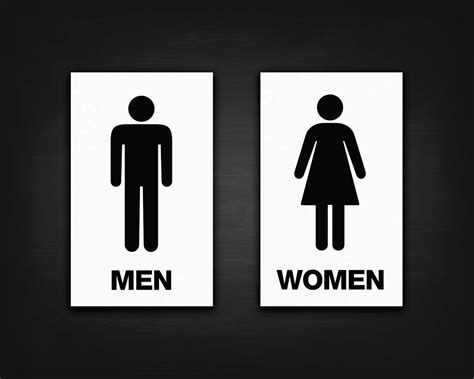 Two Pack Restroom Decals Bathroom Decals Men And Women Restroom Signs
