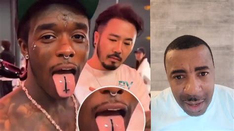 Music Artist Lil Uzi Vert Gets A Upside Down Cross Tattoo On His Tongue