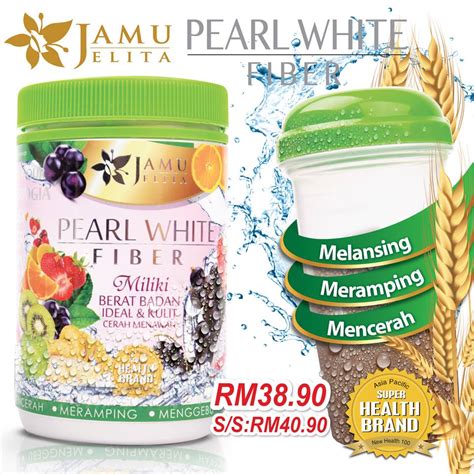 Pearl white fiber merupakan formulasi pelangsingan badan yang kaya dengan nutrien dari sumber semulajadi seperti teh hijau, oat, garcinia cambogia, acai dan psyllium. Jamu Jelita Murah | Roziez Shop