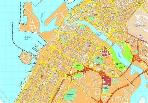 Dubai Vector Map Eps Illustrator Vector Maps Of Asia Cities Eps