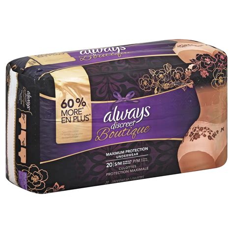 Always Discreet Boutique Incontinence Underwear For Women Maximum Protection 20 Ct Shipt