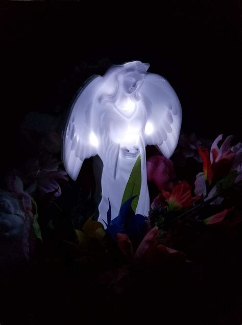 Solar Lighted Angel By Eternal Light Memorial Decoration Statue For Your Loved Ebay