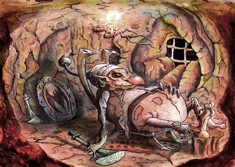 The goblin cave thing has no scene or indication that female goblins exist in that universe as all the male goblins are living together and capturing male adventurers to constantly mate with. The Goblins Cave by mac2010 on DeviantArt
