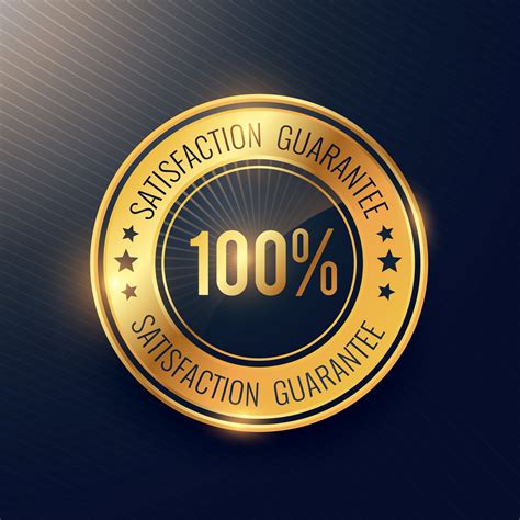 Satisfaction Guarantee Golden Badge And Label Vector Design Download