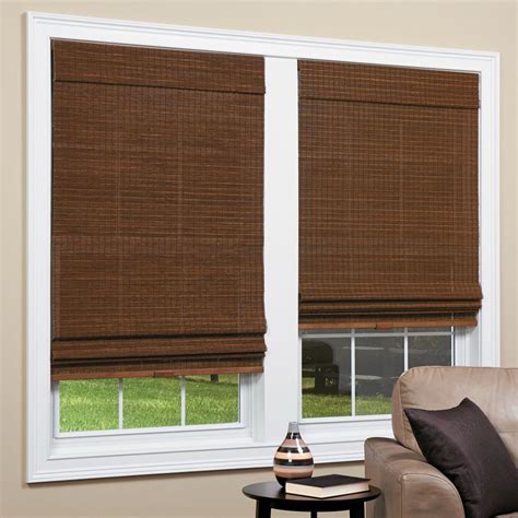 Homebasics Panama Natural Woven Bamboo Cordless Roman Shades 36 In W