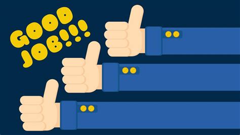 Good Job With Thumbs Up Vector Graphic Illustration In Flat Cartoon