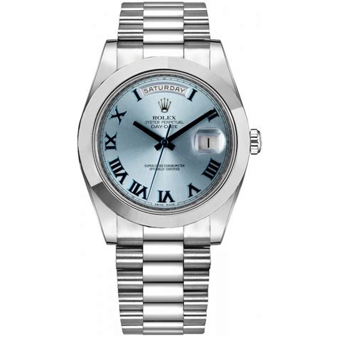 Rolex Day Date 41 Ice Blue Dial Platinum Mens Watch