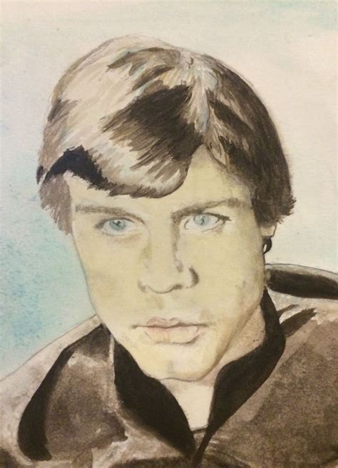 Luke Skywalker Luke Skywalker Watercolors Male Sketch Art Art