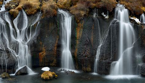 Hraunfossar Wasserfälle Bei Husafell Foto And Bild Landschaft