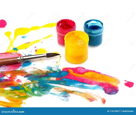 Paint Brush And Colors Stock Image Image Of Brush Rough 17613957